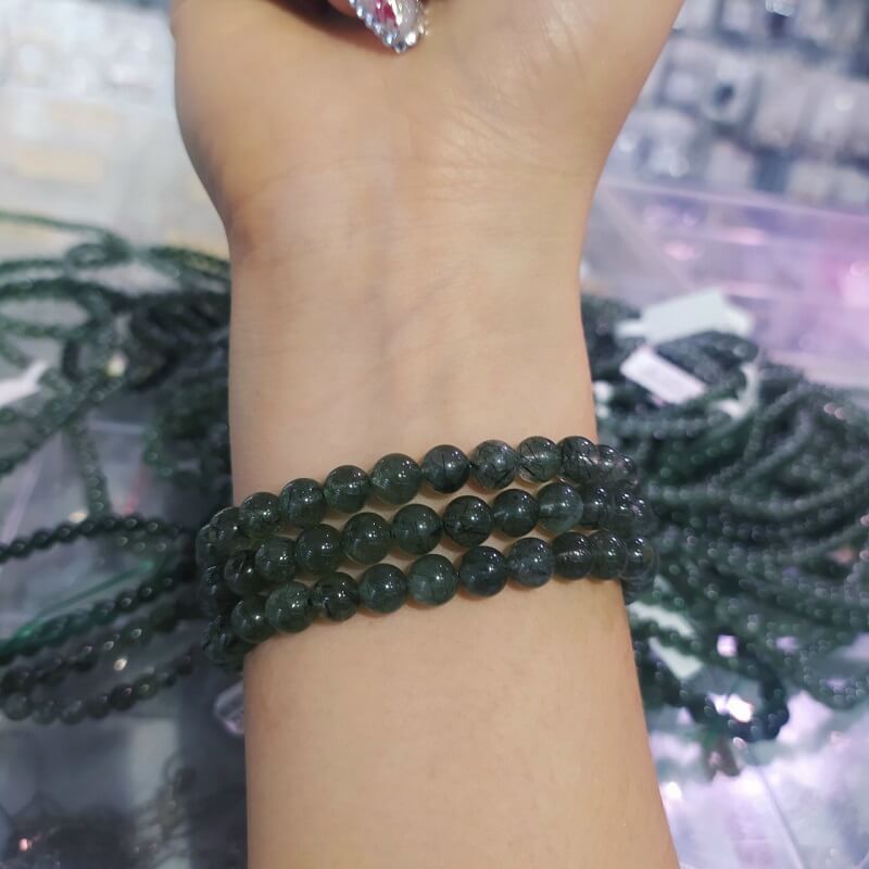THẠCH ANH TÓC XANH QUẤN 3 VÒNG